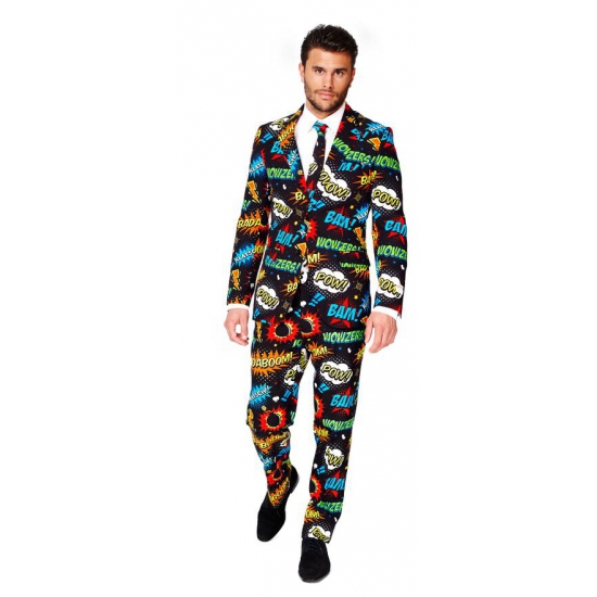 Business suit met comic print Top Merken Winkel